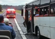 acidente entre ônibus e carreta