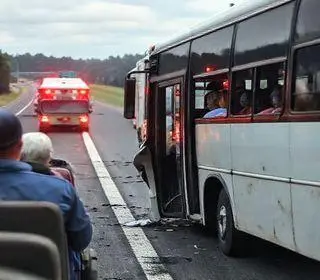 acidente entre ônibus e carreta