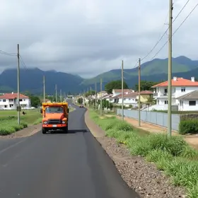 pavimentação da estrada do distrito de Oiteiro