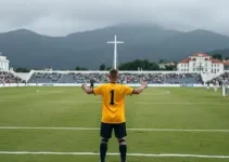 homem executado dentro de campo de futebol society